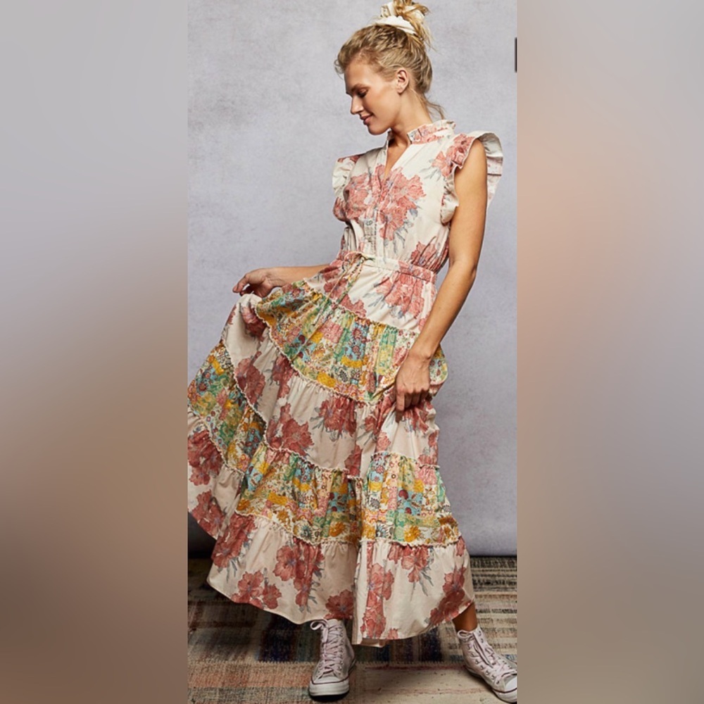 💸Floral Patchwork Maxi Dress